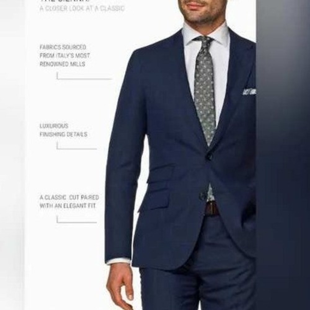 SUITSUPPLY Sienna Navy Blue Vitale‎ Barberis Canonico Pure Wool Blazer 46R